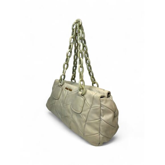 Miu Miu Chevron Quilted Leather Chain Shoulder Bag - Picture 9 of 11